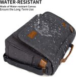ESTARER Computer Messenger Bag 17-17.3 Inch Water-resistant Canvas Laptop Shoulder Bag for Travel Work College New Version, Grey - Image 3